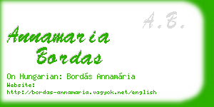 annamaria bordas business card