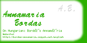 annamaria bordas business card